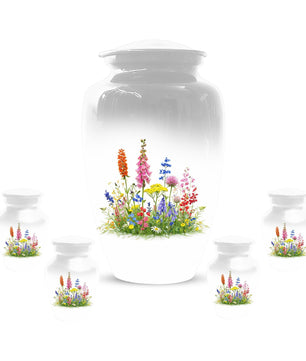 Flower Cremation Urns For Ashes - Wildflower Floral Urn For Male & Female