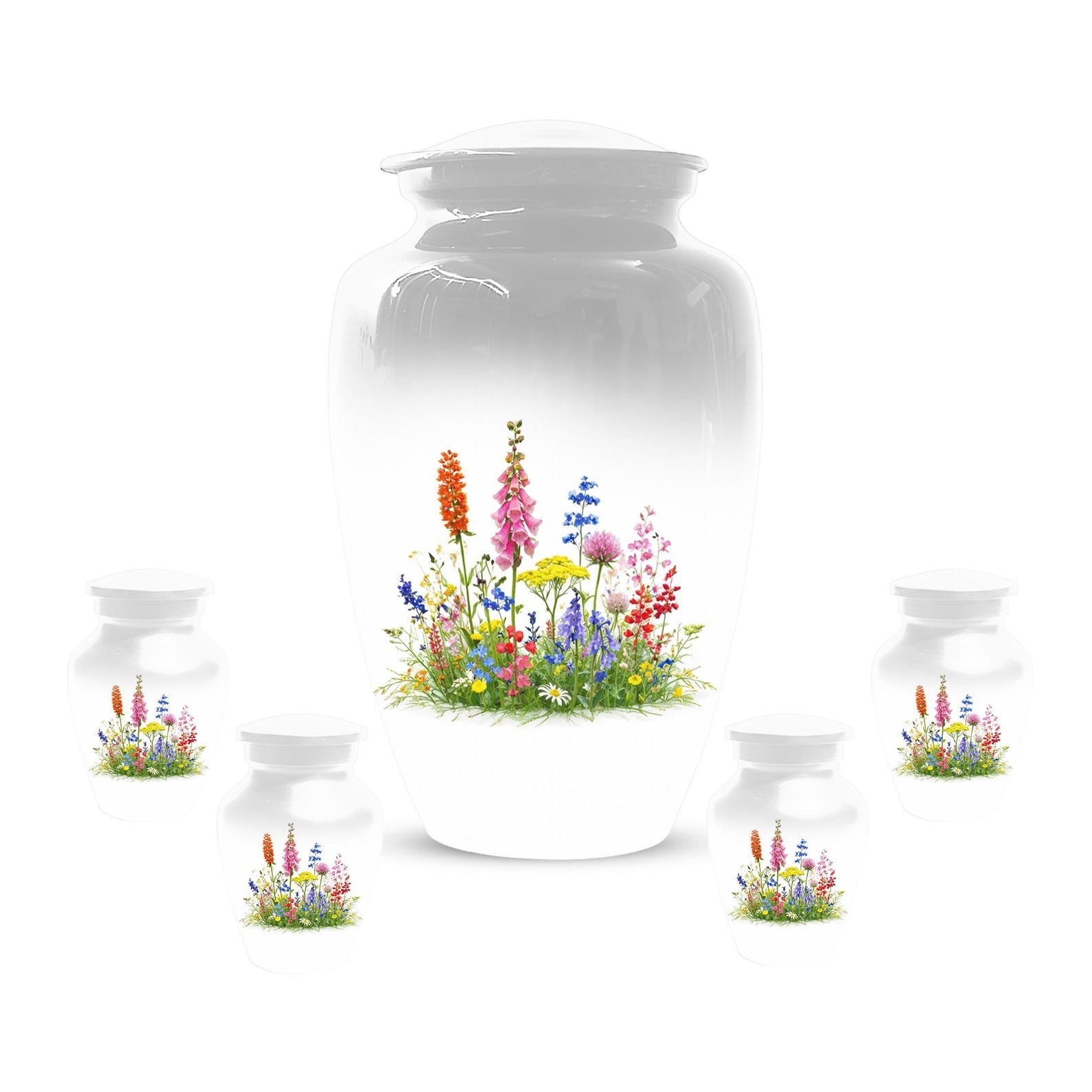 Flower Cremation Urns For Ashes - Wildflower Floral Urn For Male & Female