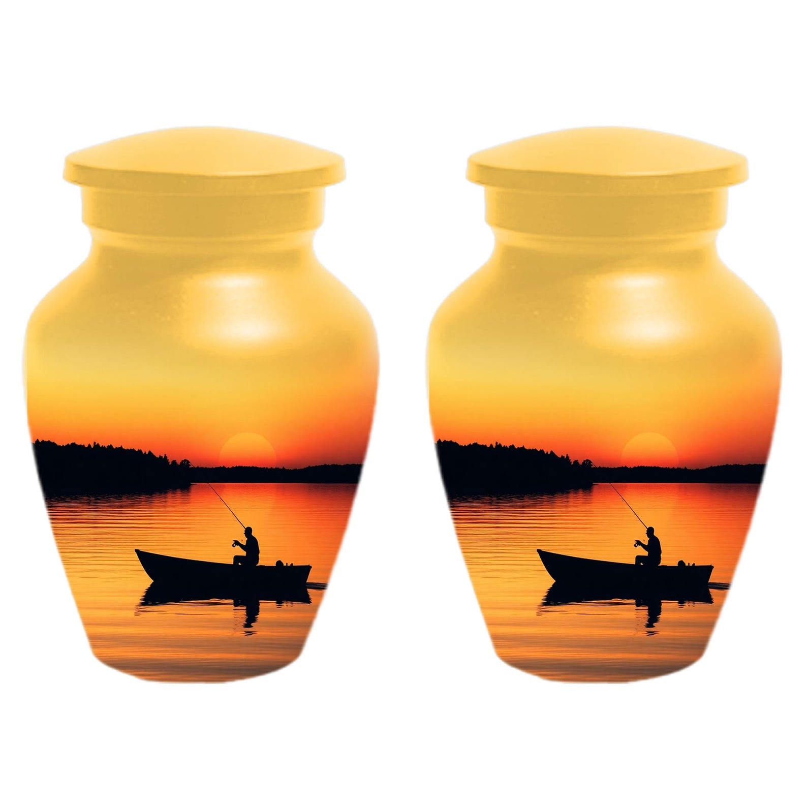 Sunset Fishing Urn for Human Ashes Male | Fisherman Cremation Urns For Dad