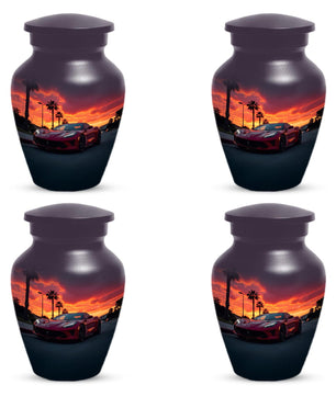 Red Car Cremation Urn For Human Ashes | Beach Sunset Urns For Male & Female