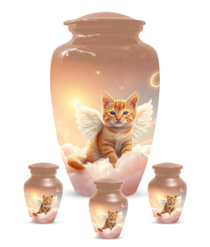 Orange Cat Cremation Urn For Ashes | Ginger Kitten Pet Small Keepsake Urns