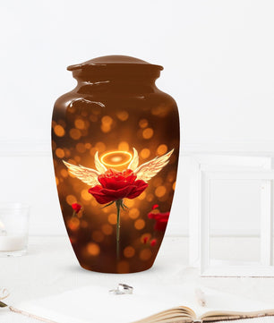 Red Rose Cremation Urn For Women - Personalized Flower Mini Keepsake Urns For Mom Ashes