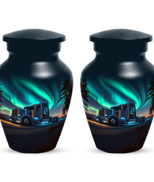 Truck Cremation Urns For Ashes | Aurora Borealis Small Mini Urn For Adult Male