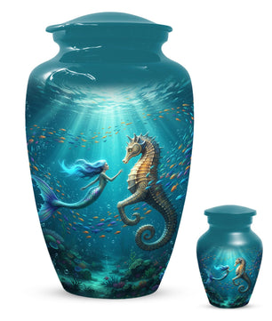Mermaid Cremation Urn For Ashes Women | Ocean Keepsake Mini Urns For Female