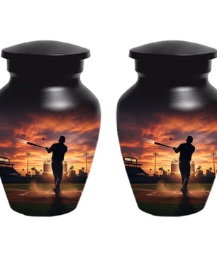 Baseball Player Urn for Dad, Stadium Keepsake Cremation Urns For Adult Male