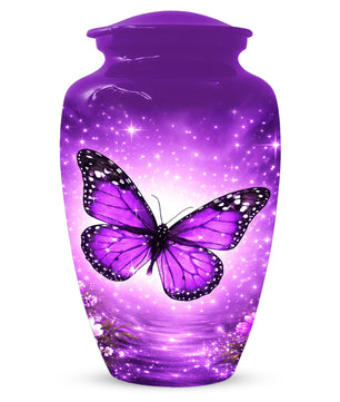 Purple Butterfly Urn For Mom - Cremation Urns For Women With Butterflies