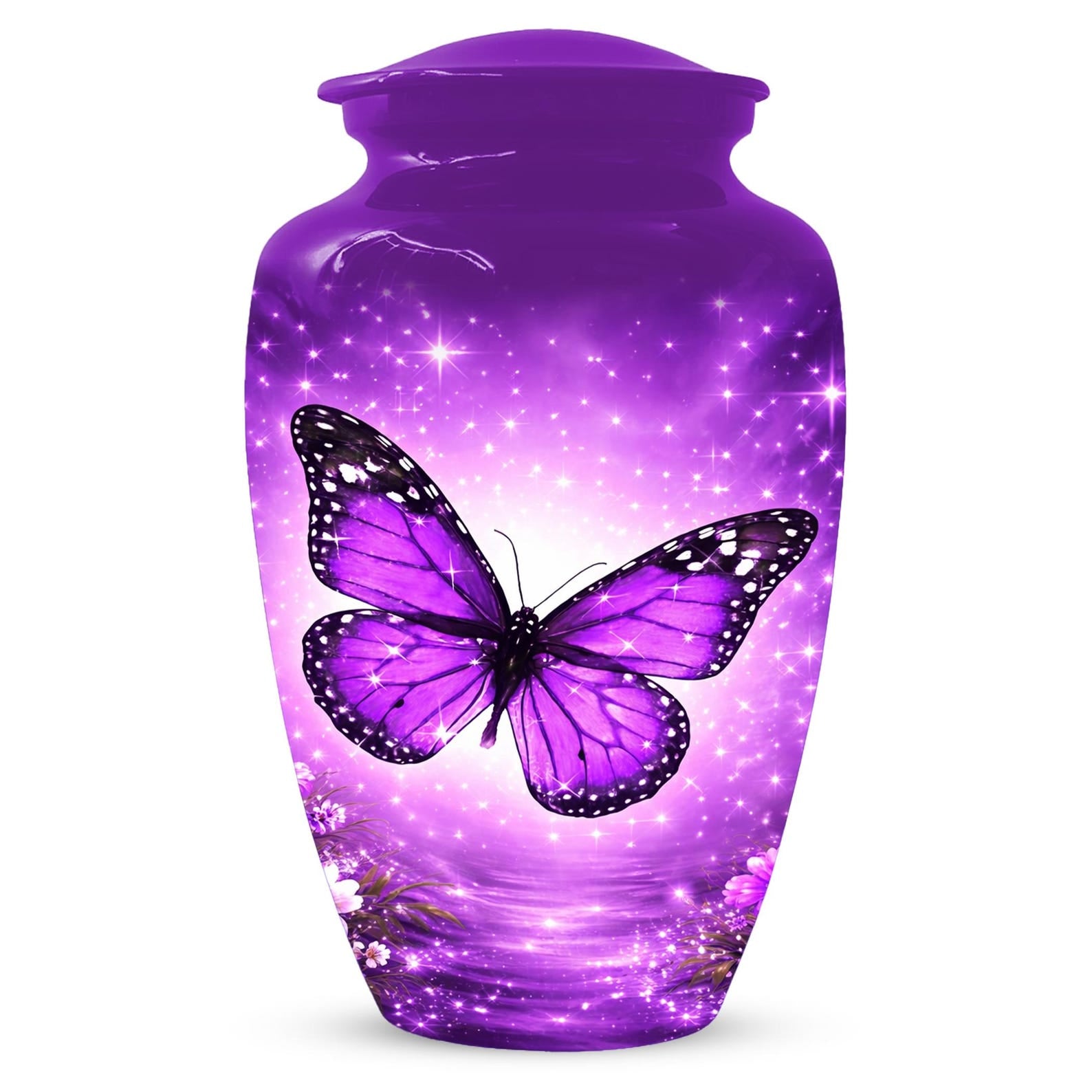 Purple Butterfly Urn For Mom - Cremation Urns For Women With Butterflies