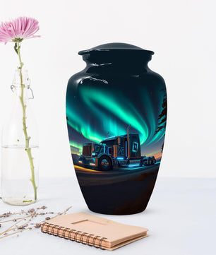 Truck Cremation Urns For Ashes | Aurora Borealis Small Mini Urn For Adult Male