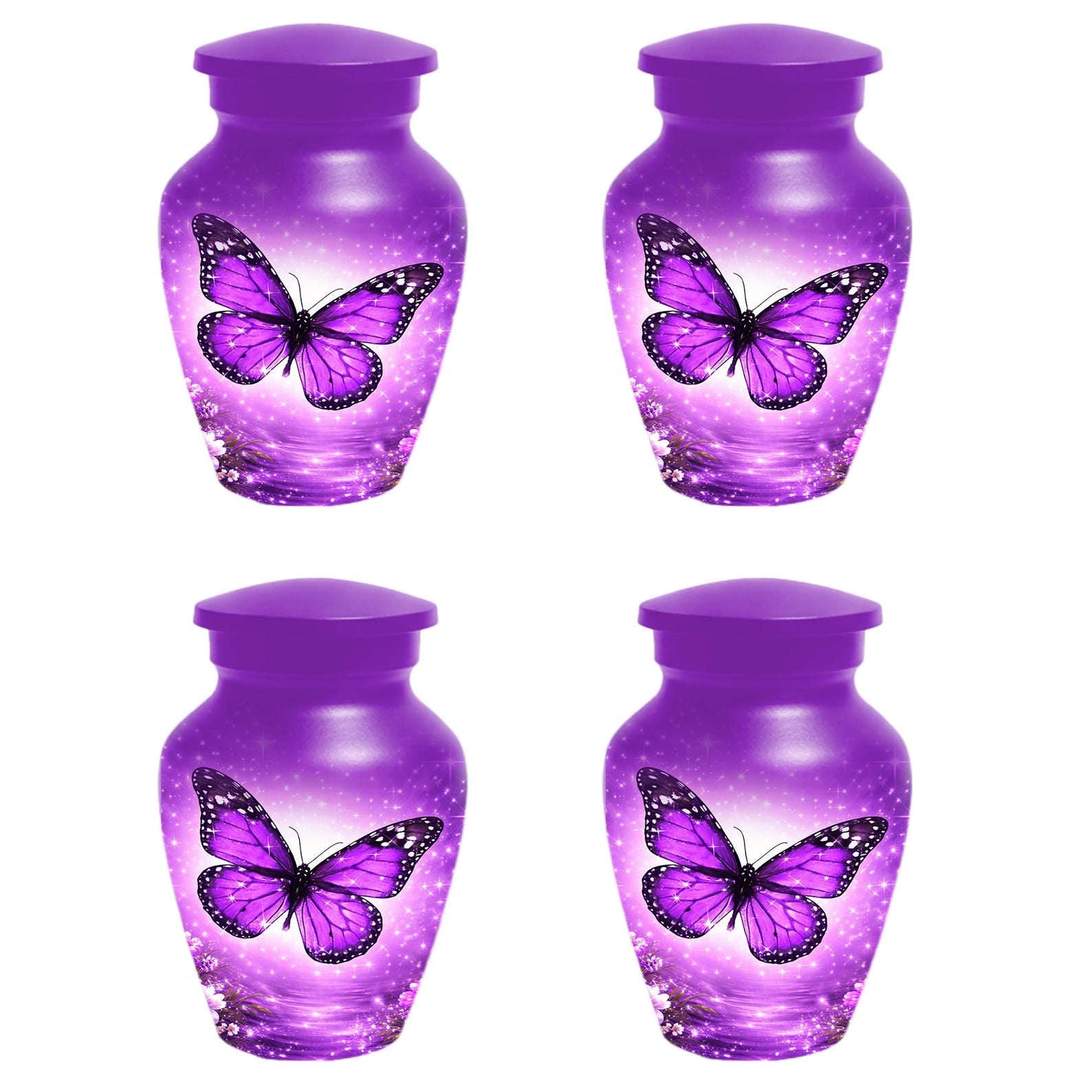 Purple Butterfly Urn For Mom - Cremation Urns For Women With Butterflies