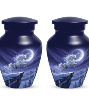 Unicorn Cremation Urn For Women | Purple Small Keepsake Funeral Urns for Mom Ashes
