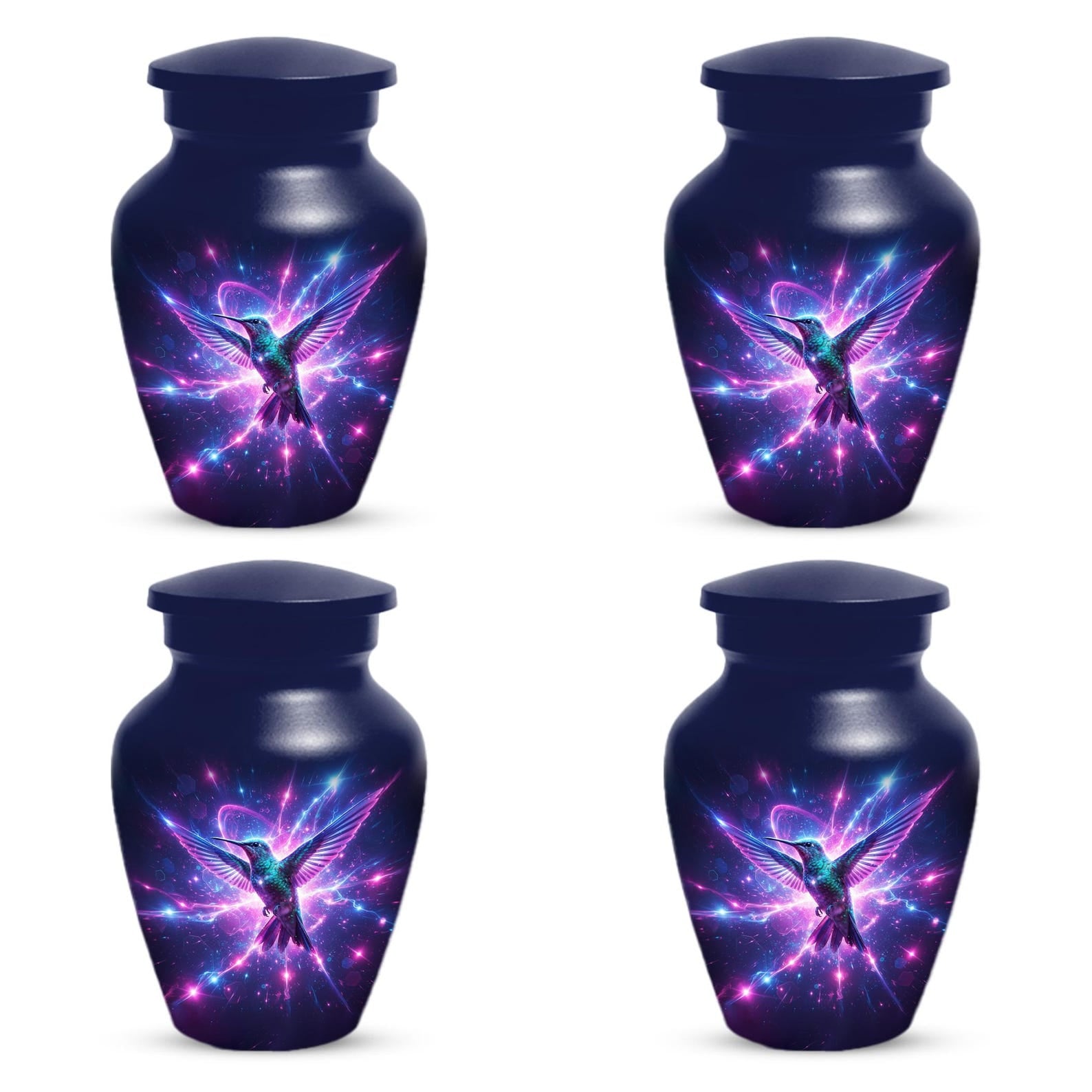 Purple Hummingbird Urn For Women Ashes - Full Size and Mini Cremation Urns For Mom