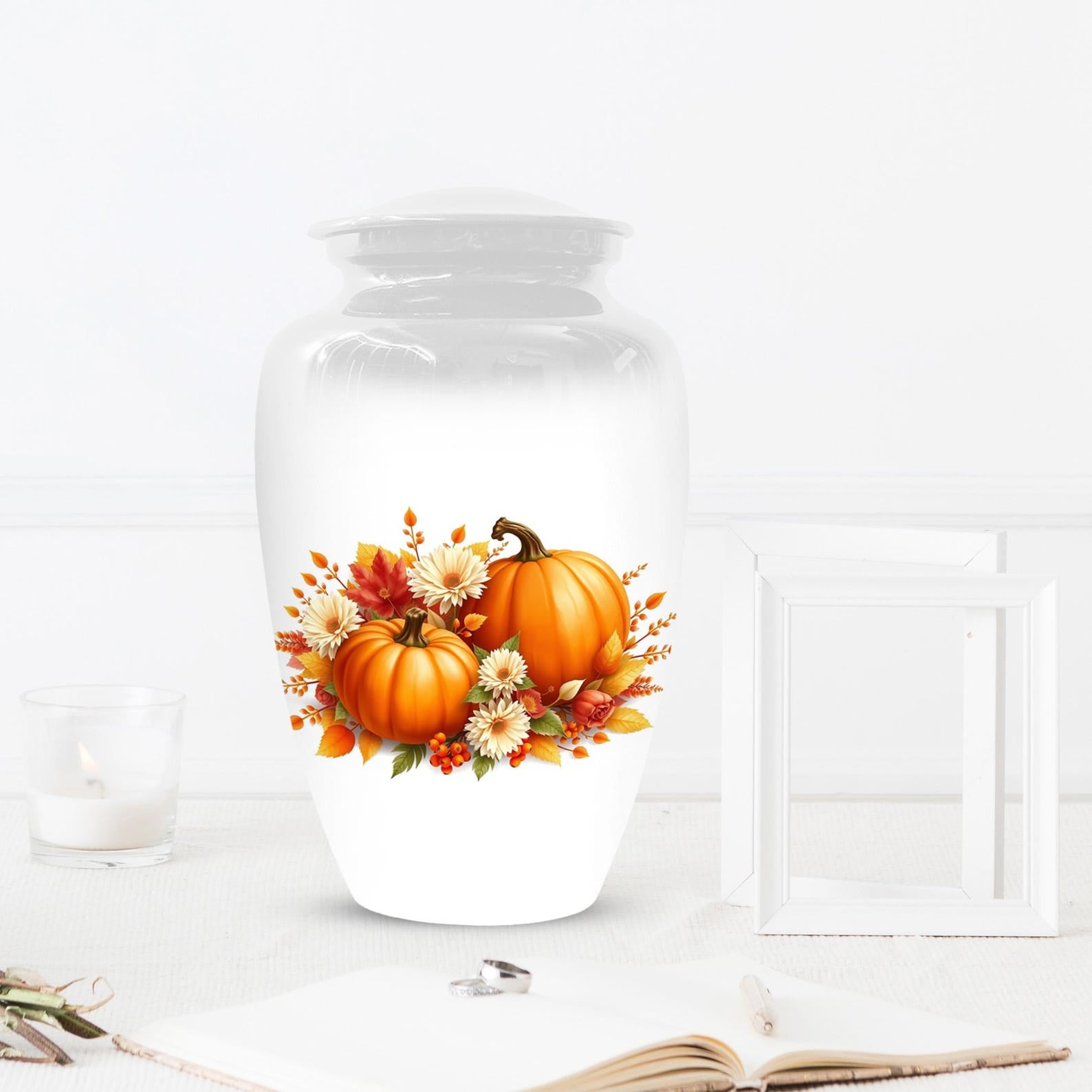 Thanksgiving Cremation Urn For Ashes | Pumpkin Keepsake Handmade Urns