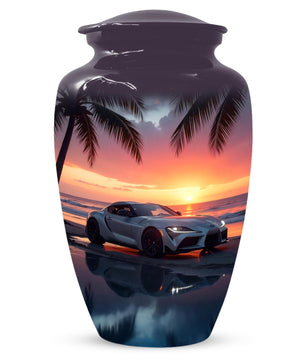 Car Sunset Urn For Human Ashes |  Beach Keepsake Small Cremation Urns For Dad