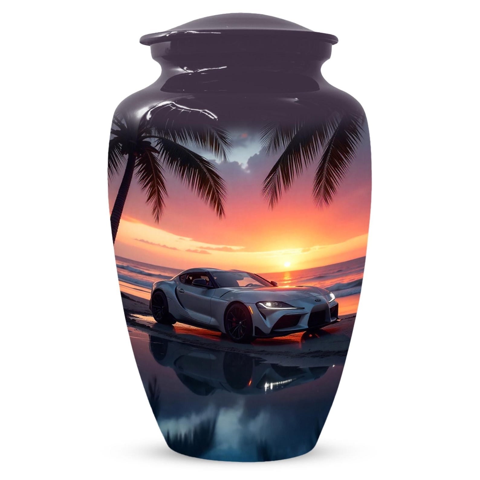 Car Sunset Urn For Human Ashes |  Beach Keepsake Small Cremation Urns For Dad