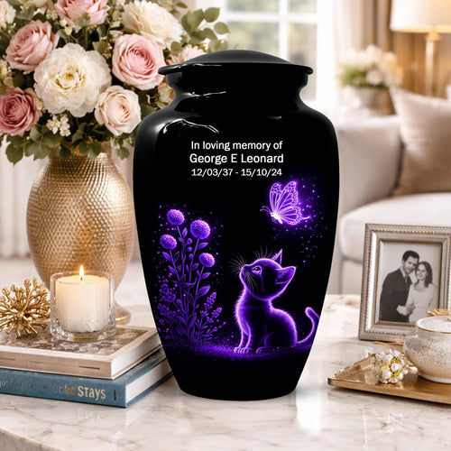 Black Cat Urn For Ashes - Cremation Mini Keepsake Urns For Pet Ash Remains