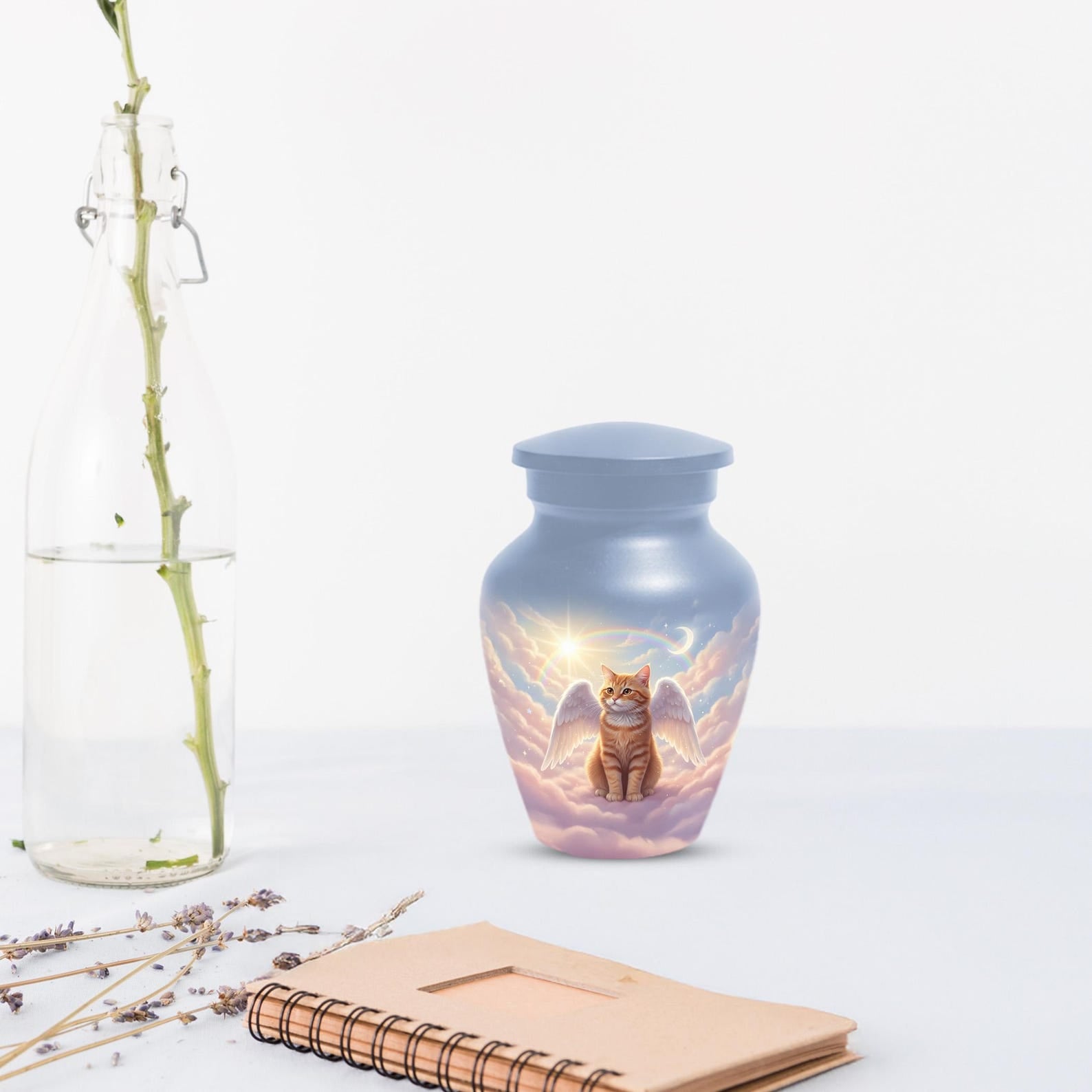 Orange Cat Cremation Urns For Ashes | Angel Pet Keepsake Urn For Funeral