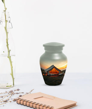 Camping Urn for Adult Human Ashes | Personalized Sunset Keepsake Cremation Urns