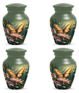 Yellow Butterfly Urn for Female Ashes - Cremation Urns With Butterflies and Flower