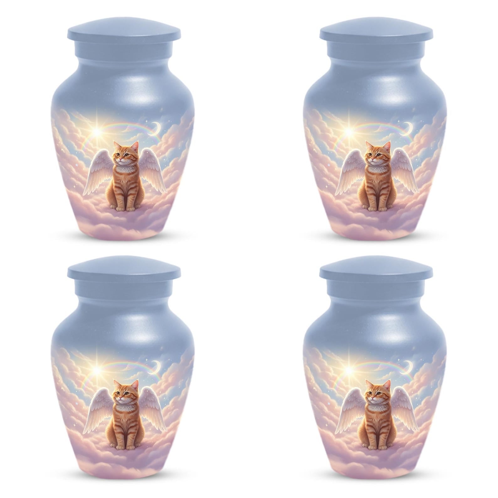 Orange Cat Cremation Urns For Ashes | Angel Pet Keepsake Urn For Funeral