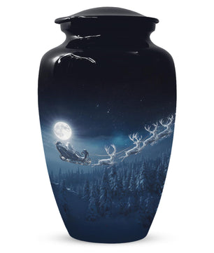Chritmas Urn for Human Ashes | Santa Adult Male Urns | Small Keepsake For Men