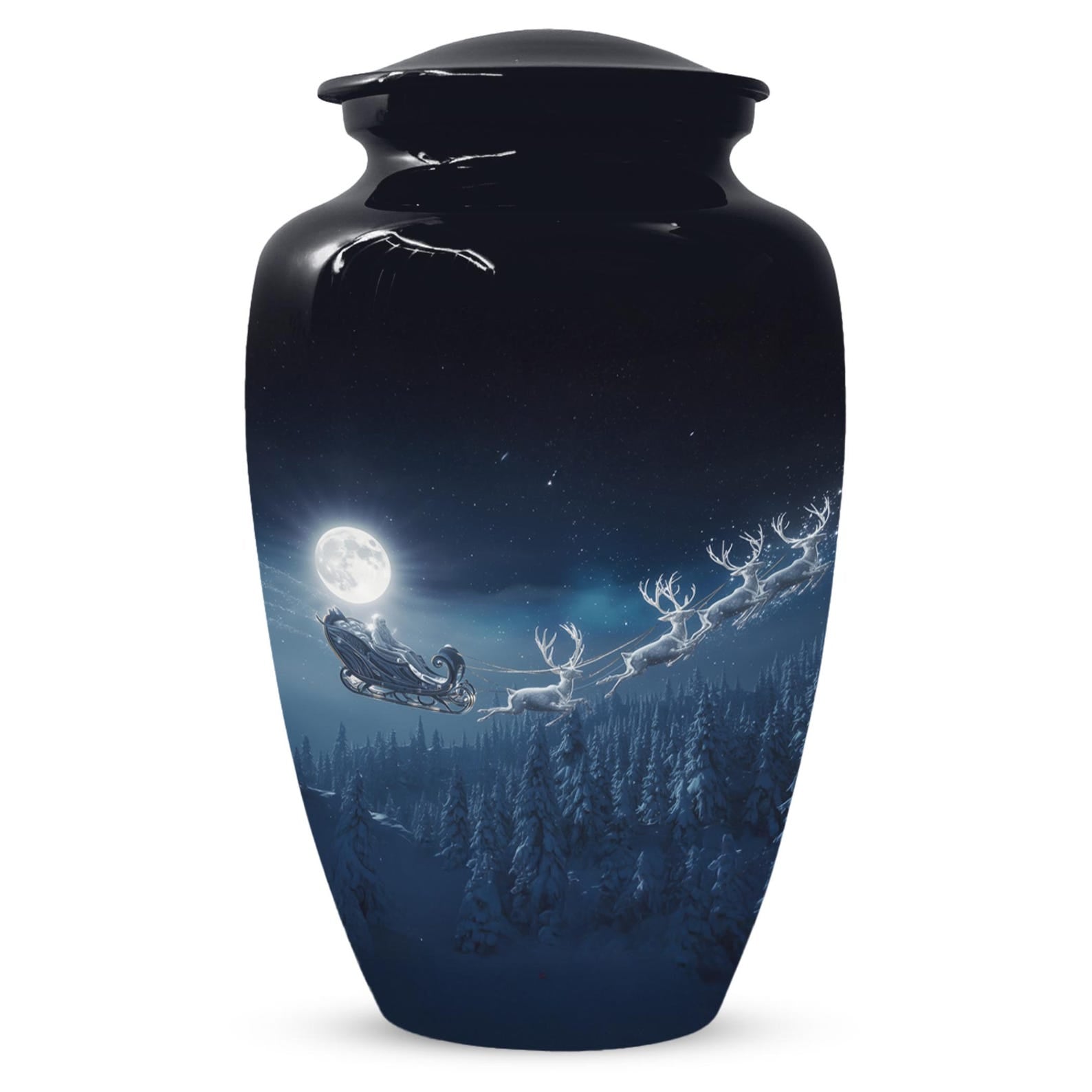 Chritmas Urn for Human Ashes | Santa Adult Male Urns | Small Keepsake For Men
