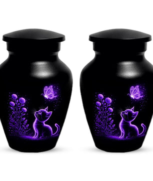 Black Cat Urn For Ashes - Cremation Mini Keepsake Urns For Pet Ash Remains