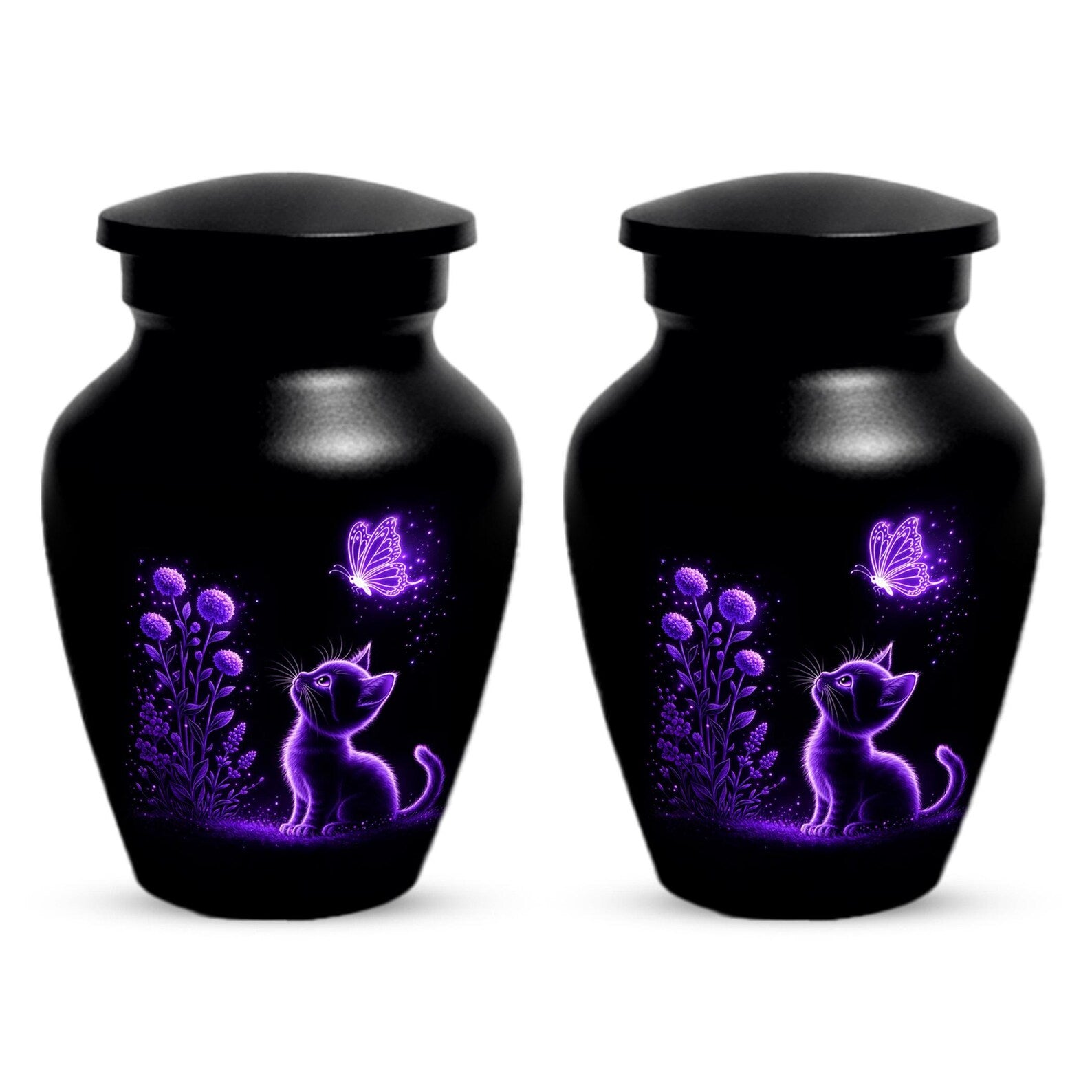 Black Cat Urn For Ashes - Cremation Mini Keepsake Urns For Pet Ash Remains