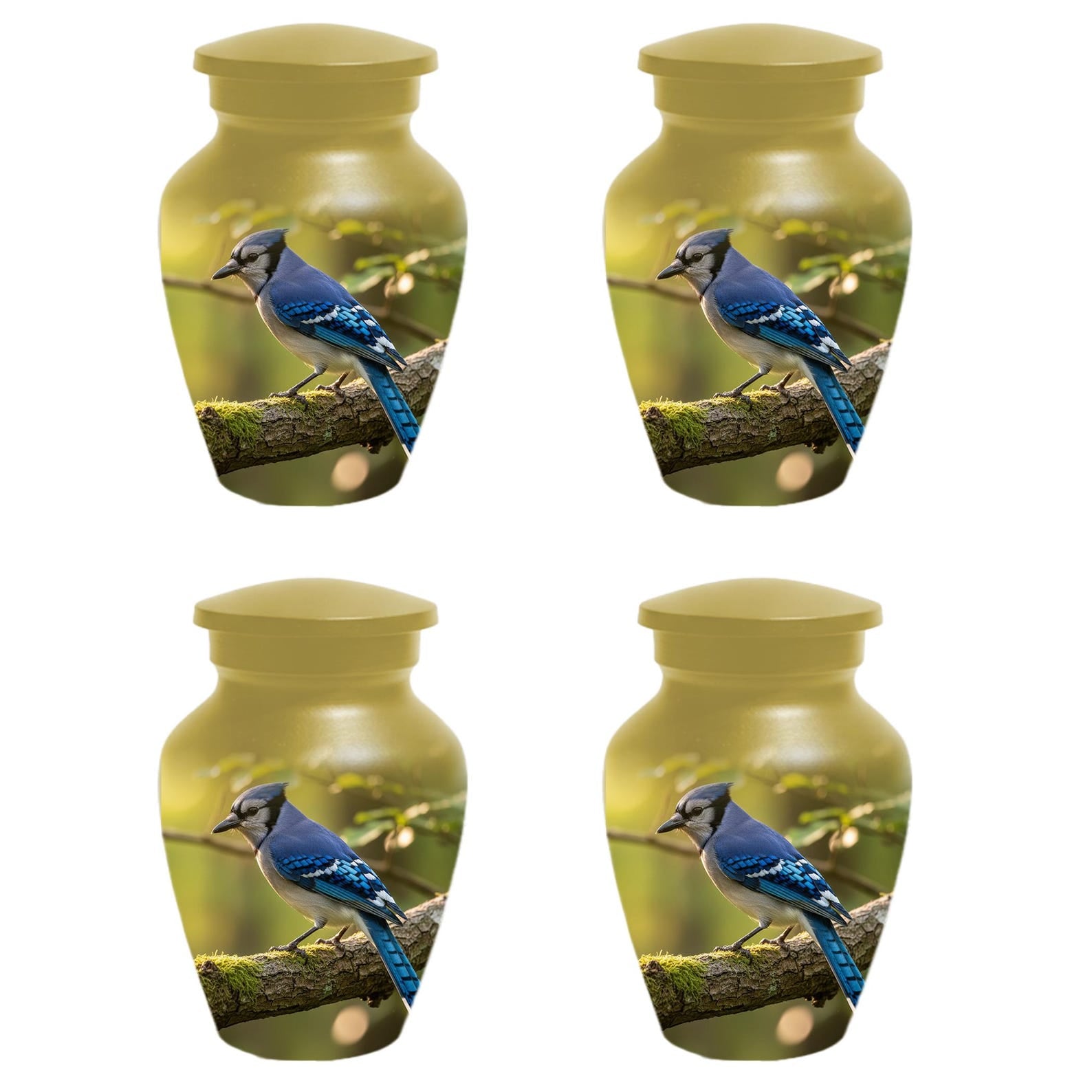 Blue Jay Urn For Ashes - Bird Cremation Keepsake Urns For Adults