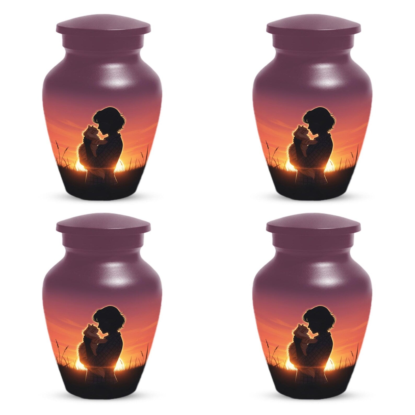 Orange Cat Cremation Urns For Ashes | Small keepsake Urn For Pet Memorial