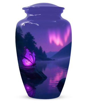 Pink Butterfly Urn for Female Ashes, Purple Cremation Mini Urns For Mom