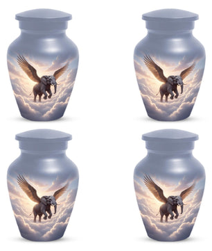 Elephant Angel Urn for Mom Ashes | Personalized Mini Small Keepsake Urns For Women