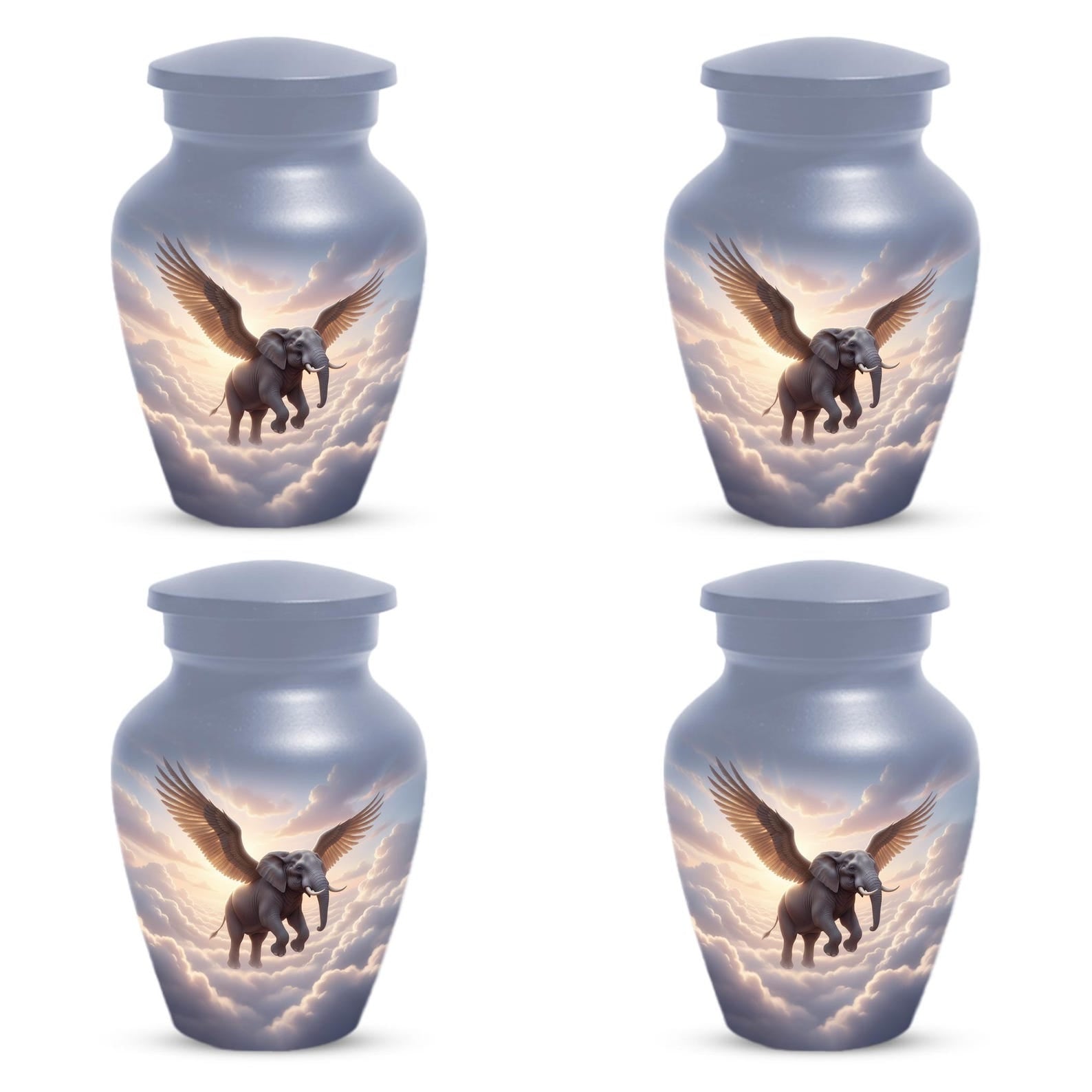 Elephant Angel Urn for Mom Ashes | Personalized Mini Small Keepsake Urns For Women
