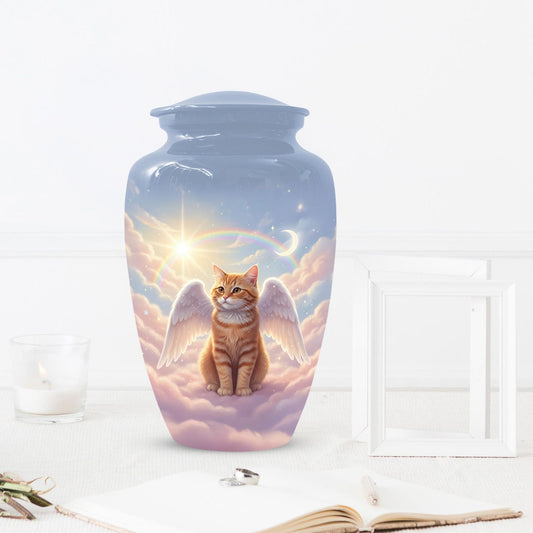 Orange Cat Cremation Urns For Ashes | Angel Pet Keepsake Urn For Funeral