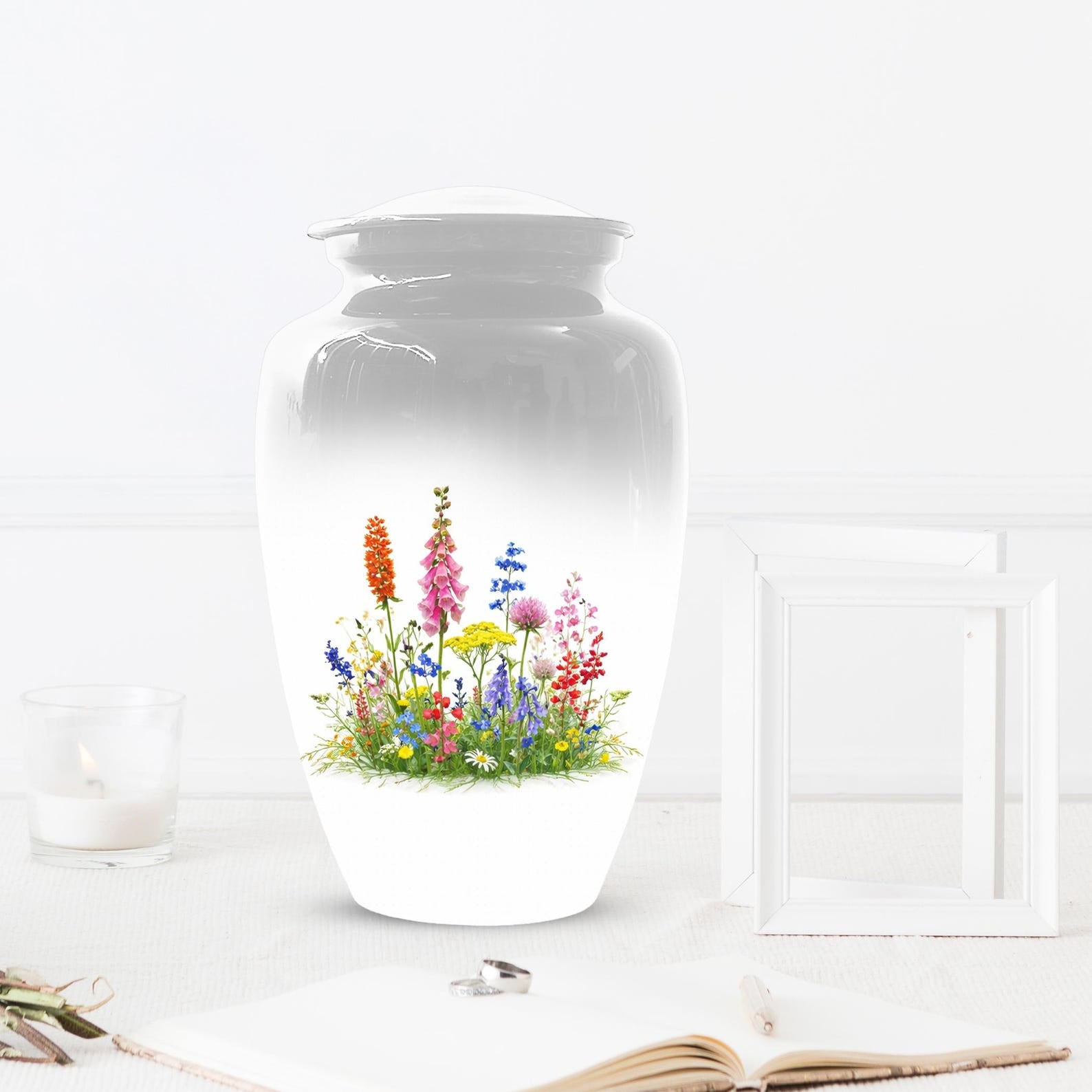 Flower Cremation Urns For Ashes - Wildflower Floral Urn For Male & Female
