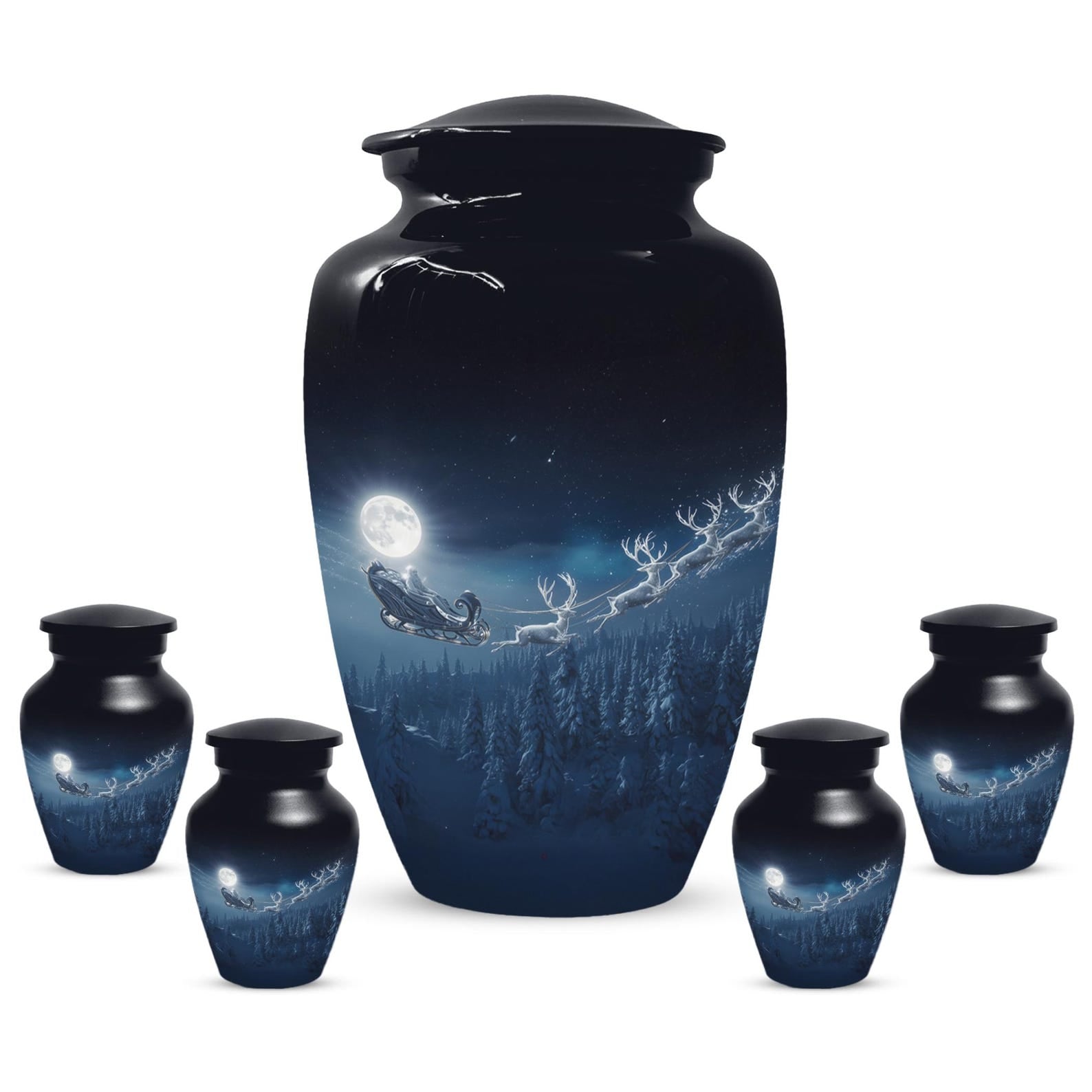 Chritmas Urn for Human Ashes | Santa Adult Male Urns | Small Keepsake For Men