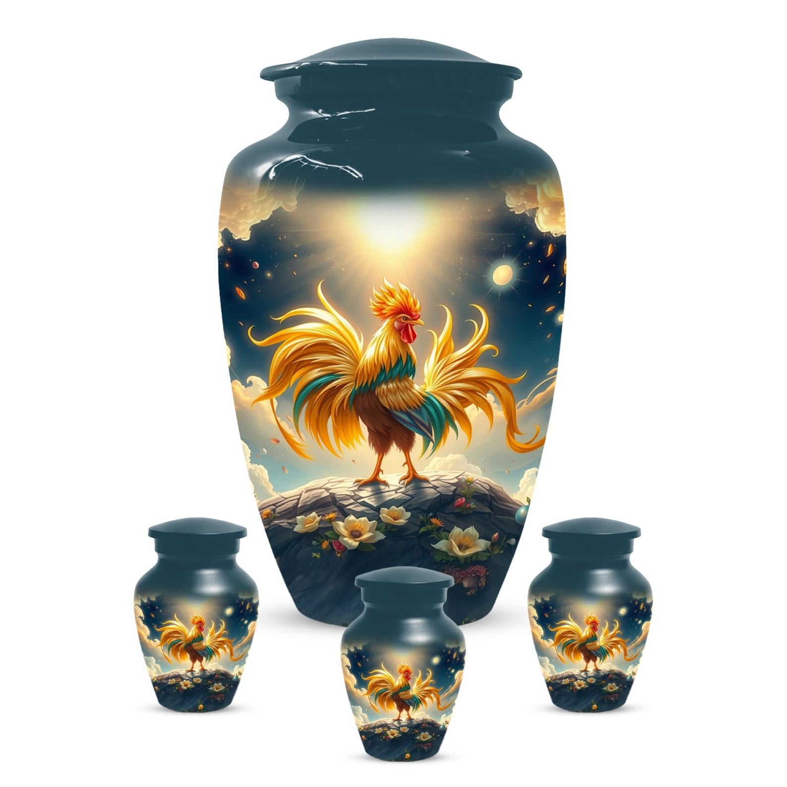 Chicken Urn for Human Ashes | Rooster Small Mini Keepsake Cremation Urns For Adult Cremains