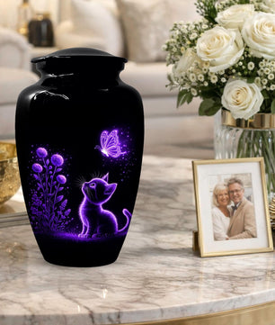 Black Cat Urn For Ashes - Cremation Mini Keepsake Urns For Pet Ash Remains