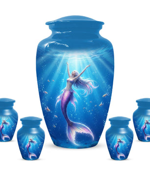 Mermaid Urn For Ashes Women | Custom Large and Keepsake Mini Urns For Female