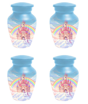 Castle Unicorn Urn For Ashes - Cremation Keepsake Fairy Urns For Baby Girl