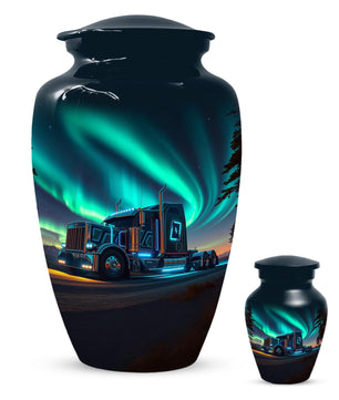 Truck Cremation Urns For Ashes | Aurora Borealis Small Mini Urn For Adult Male