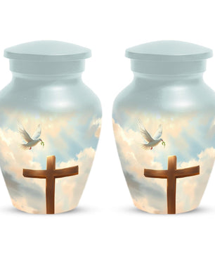 Dove Urn for Ashes - Celtic Cross Religious Urns For Adult Male & Female Ash