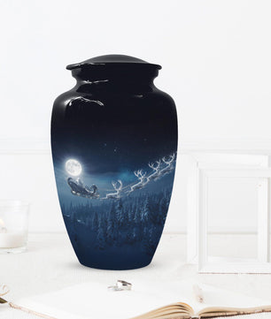 Chritmas Urn for Human Ashes | Santa Adult Male Urns | Small Keepsake For Men