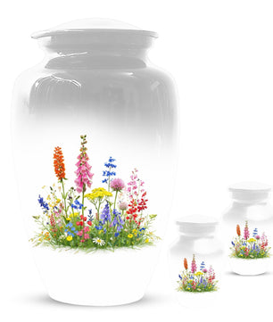 Flower Cremation Urns For Ashes - Wildflower Floral Urn For Male & Female