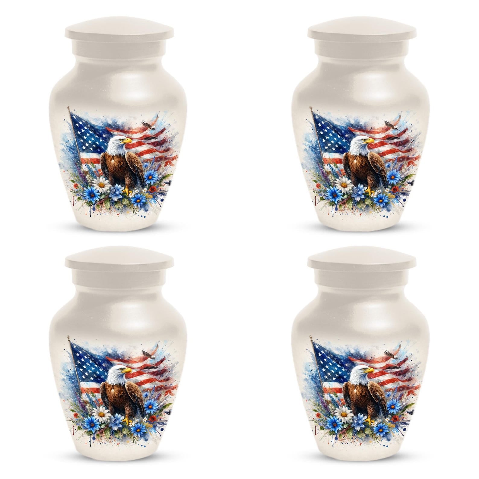 Eagle Patriotic Urn For Veteran - Flower Eagles Urns For Army Veterans