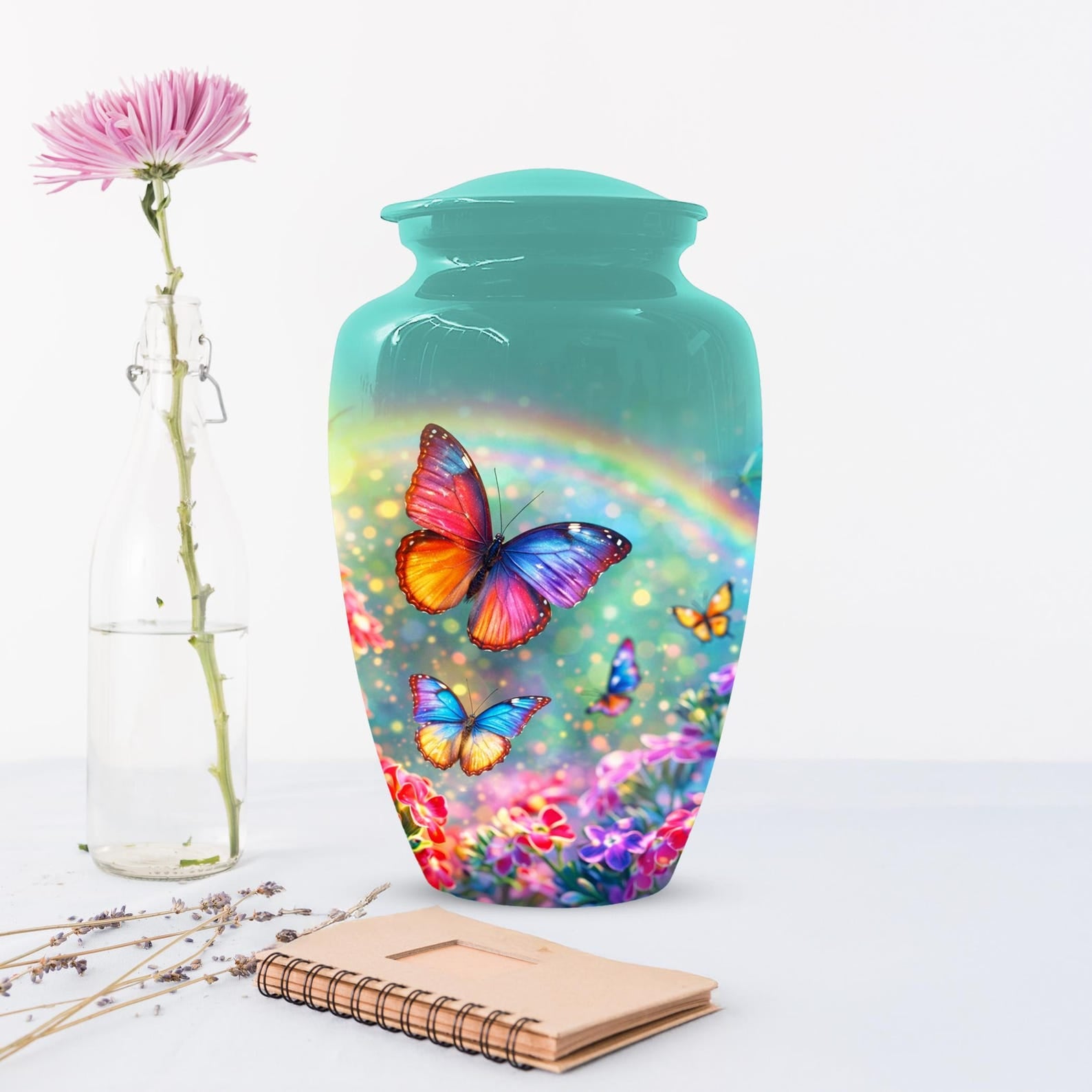 Large Butterfly Urn For Women - Flower Small Urns For Human Ashes Female