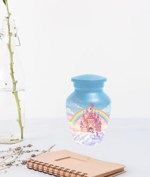 Castle Unicorn Urn For Ashes - Cremation Keepsake Fairy Urns For Baby Girl