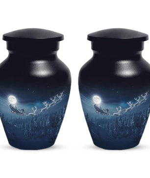 Chritmas Urn for Human Ashes | Santa Adult Male Urns | Small Keepsake For Men