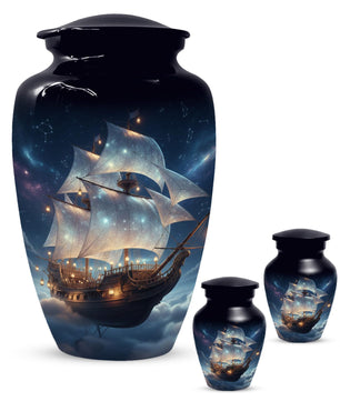 Sailboat Urns For Human Ashes | Heavenly Ship Custom Funeral Urn For Adults