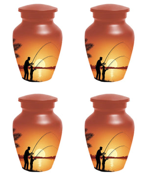 Father Son Fishing Memorial Urn For Dad | Fisherman Cremation Urns For Adult Male
