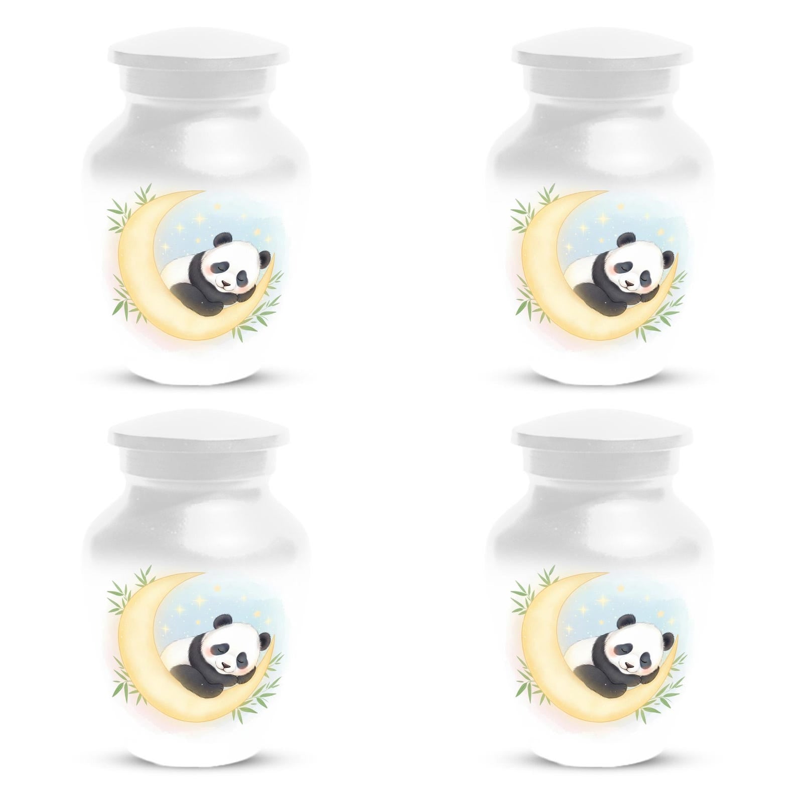 Panda Cremation Urns For Ashes | White Crescent Moon Urn For Male and Female